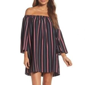NWT FRENCH CONNECTION Hasan Striped Off The Shoulder Dress Size XS